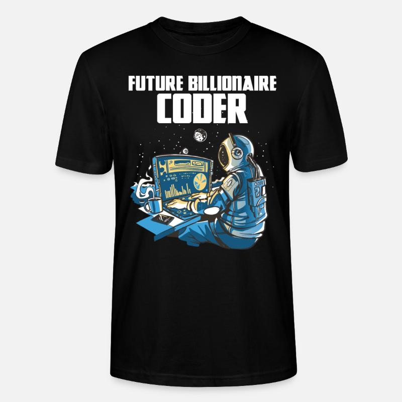 Future billionaire coder - Stanley/Stella CRAFTER Unisex Organic T-Shirt - black