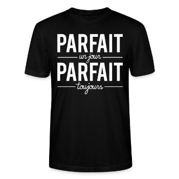 Parfait un jour parfait toujours homme parfait - T-shirt bio CRAFTER Stanley Stella Unisexe - noir - Devant - Alina (178cm) & Michal (187cm)