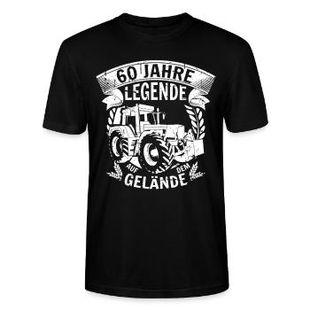 Landwirt Geschenk 60. Geburtstag 60 Jahre - Stanley/Stella Unisex Bio-T-Shirt CRAFTER - Schwarz - Vorne - Alina (178cm) & Michal (187cm)