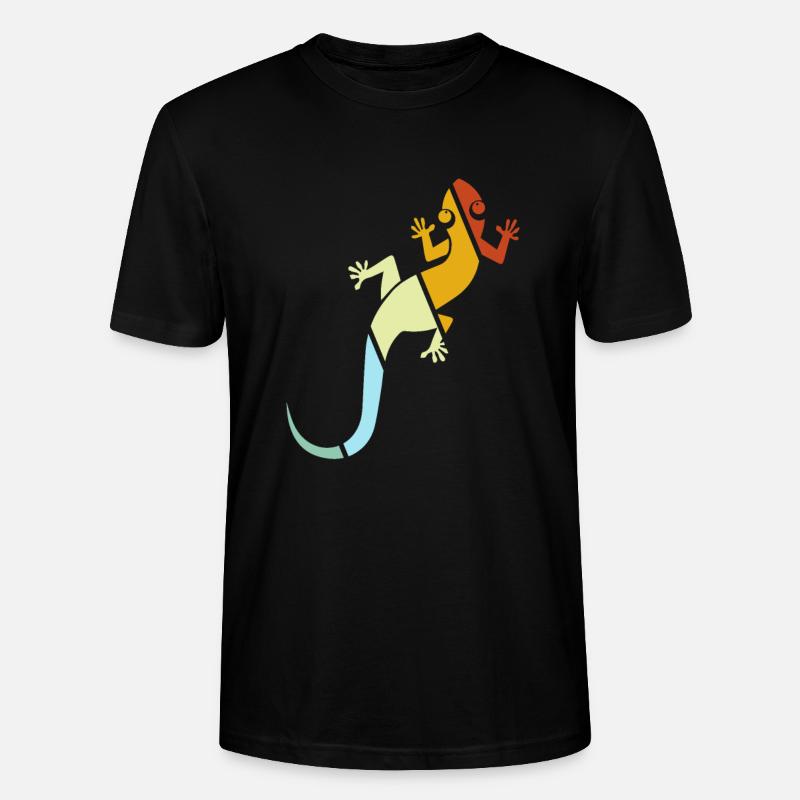 Eidechse Retro - Stanley/Stella Unisex Bio-T-Shirt CRAFTER - Schwarz
