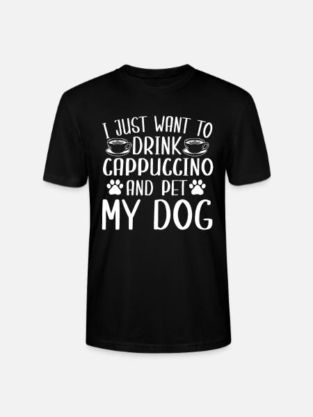 Cappuccino Und Hundebesitzer Hundedesign - Stanley/Stella Unisex Bio-T-Shirt CRAFTER - Schwarz