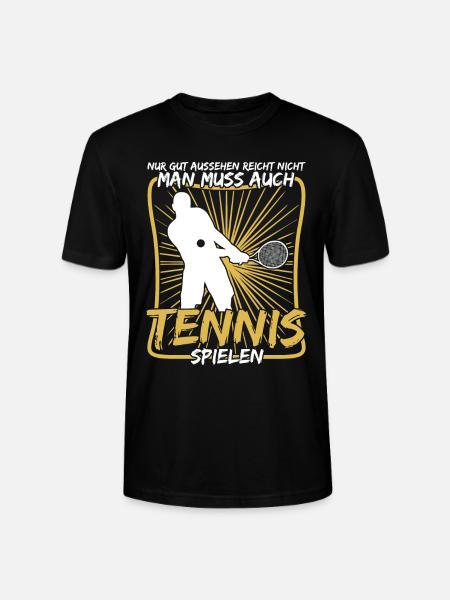 Tennis Tennisspieler Tennisspiel - Stanley/Stella Unisex Bio-T-Shirt CRAFTER - Schwarz