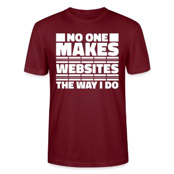 Développeur Web Développeur Web Drôle - T-shirt bio CRAFTER Stanley Stella Unisexe - bordeaux - Devant - Alina (178cm) & Michal (187cm)