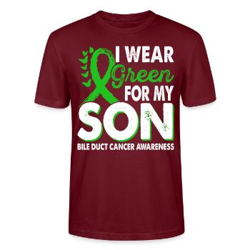 Wear green for the band of the Son Bile Duct - Stanley/Stella CRAFTER Unisex Organic T-Shirt - burgundy - Front - Alina (178cm) & Michal (187cm)
