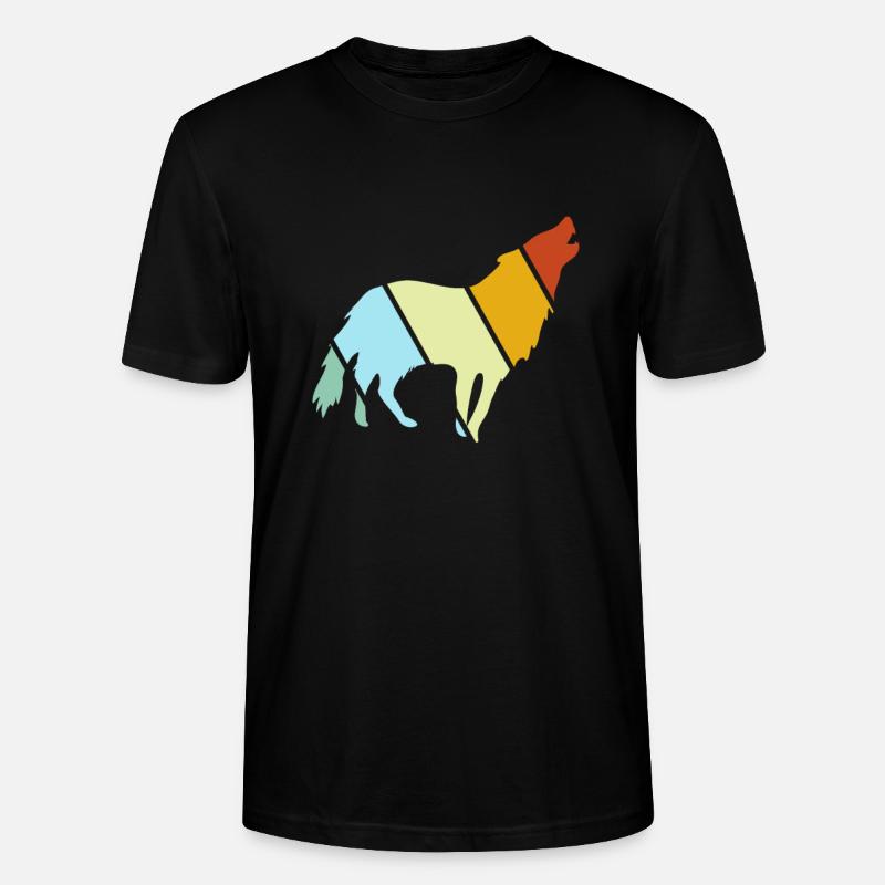 Wolf Retro - Stanley/Stella Unisex Bio-T-Shirt CRAFTER - Schwarz