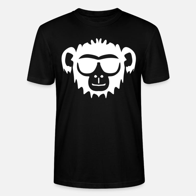 Monkey with sunglasses monkey - Stanley/Stella CRAFTER Unisex Organic T-Shirt - black
