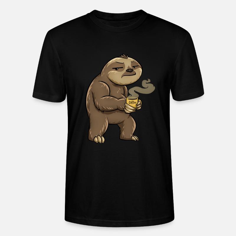 Faultier Kaffee - Stanley/Stella Unisex Bio-T-Shirt CRAFTER - Schwarz