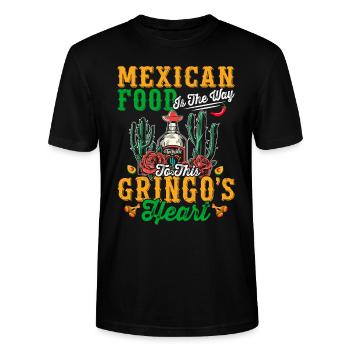 Cuisine mexicaine, Amateurs de gringo, Fier - T-shirt bio CRAFTER Stanley Stella Unisexe - noir - Devant - Alina (178cm) & Michal (187cm)
