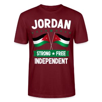Jordan - Stanley/Stella CRAFTER Unisex Organic T-Shirt - burgundy - Front - Alina (178cm) & Michal (187cm)