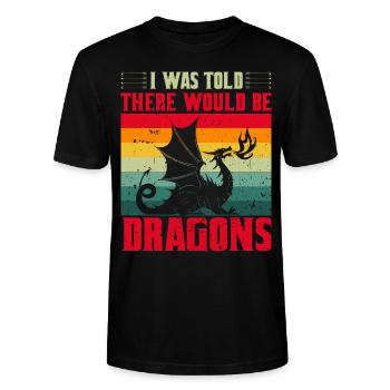 Drache Drachen Design Fabelwesen Phantasie - Stanley/Stella Unisex Bio-T-Shirt CRAFTER - Schwarz - Vorne - Alina (178cm) & Michal (187cm)
