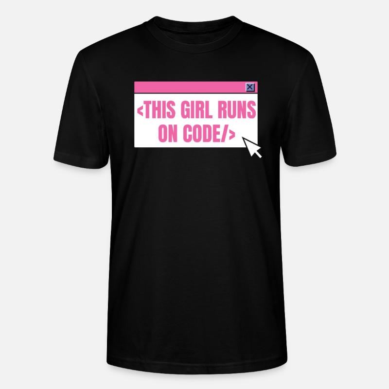 Developer Coder Programmer Girl - Stanley/Stella CRAFTER Unisex Organic T-Shirt - black