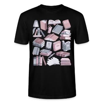 Bücher - Stanley/Stella Unisex Bio-T-Shirt CRAFTER - Schwarz - Vorne - Alina (178cm) & Michal (187cm)