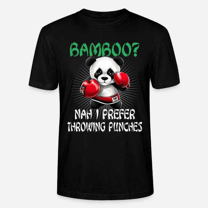 Panda Boxer Boxender Pandabär - Stanley/Stella Unisex Bio-T-Shirt CRAFTER - Schwarz