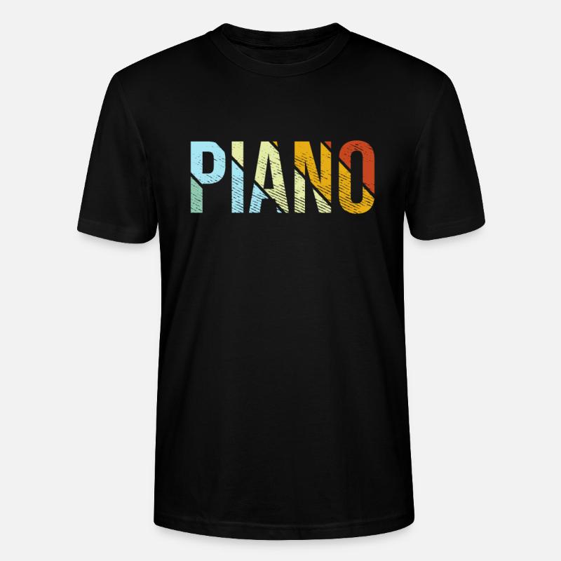 Klavier Retro - Stanley/Stella Unisex Bio-T-Shirt CRAFTER - Schwarz