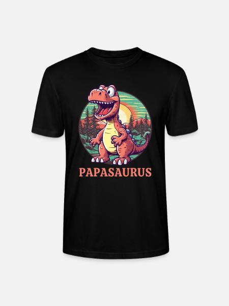 Papasaurus Papa Father's Day - Stanley/Stella CRAFTER Unisex Organic T-Shirt - black