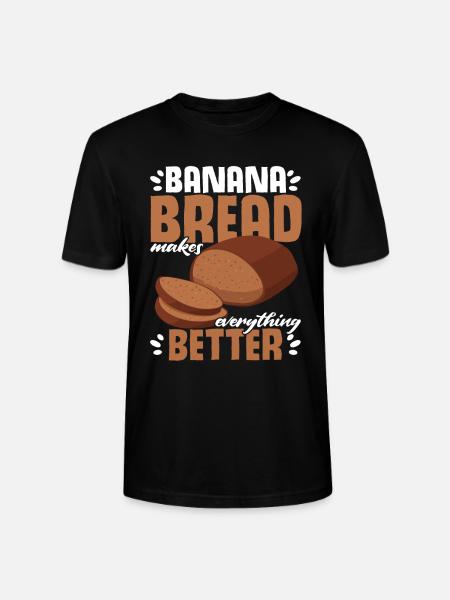 Funny Banana Bread Baking Apparel - Stanley/Stella CRAFTER Unisex Organic T-Shirt - black