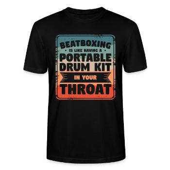 Beatboxing Is Like Having A Portable Drum Kit In - Stanley/Stella CRAFTER Unisex Organic T-Shirt - black - Front - Alina (178cm) & Michal (187cm)