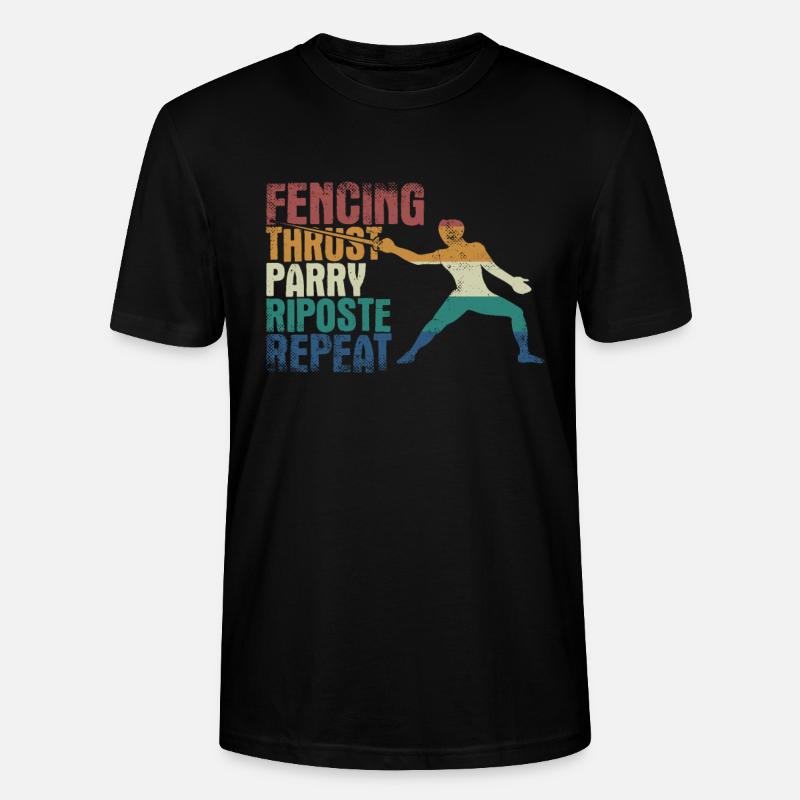 Fencing Thrust Parry Riposte Repeat - Stanley/Stella Unisex Bio-T-Shirt CRAFTER - Schwarz