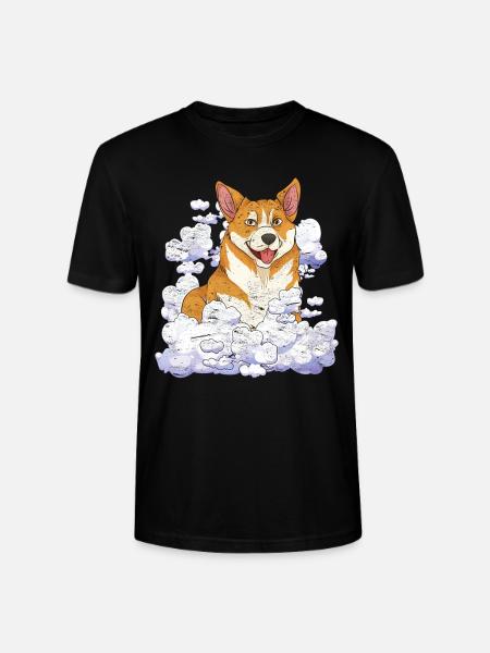 Hund elsker hund kæledyr gave Cloud Corgi - Stanley Stella CRAFTER unisex økologisk-T-shirt - sort