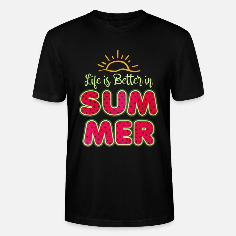 Wassermelone - Stanley/Stella Unisex Bio-T-Shirt CRAFTER - Schwarz