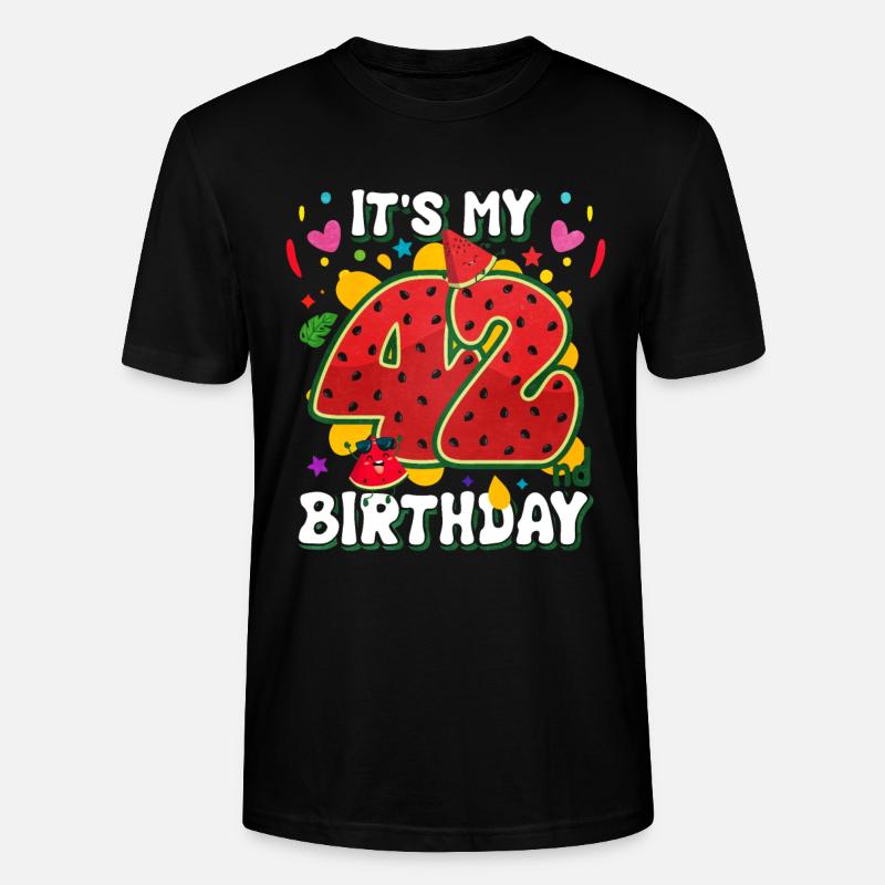 42e anniversaire Pastèque - T-shirt bio CRAFTER Stanley Stella Unisexe - noir
