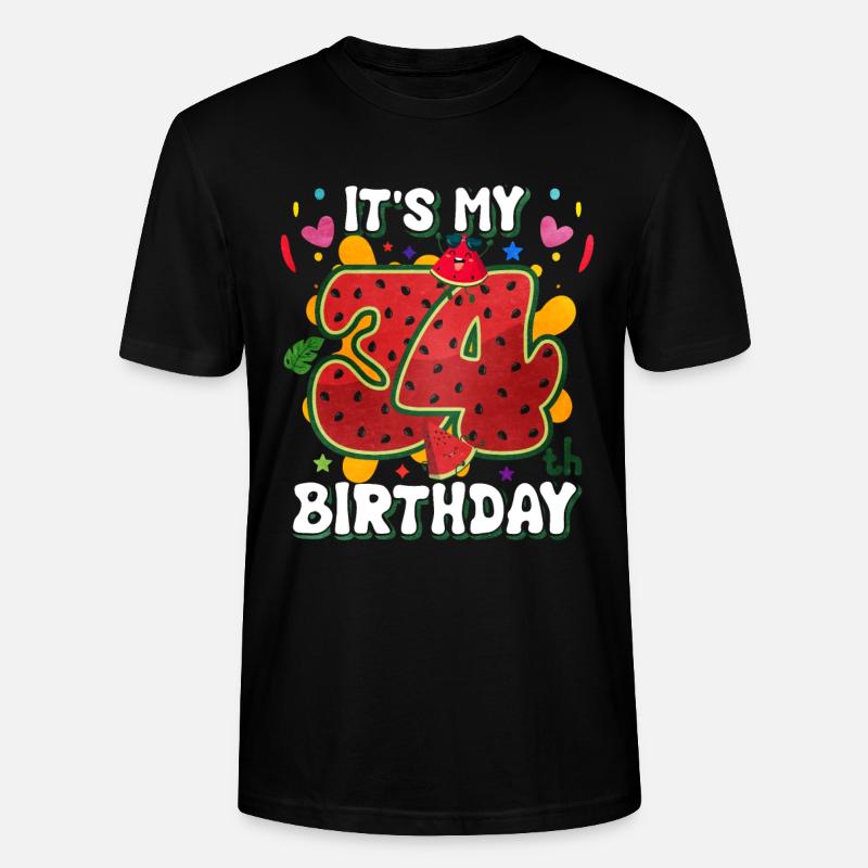 34e anniversaire Pastèque - T-shirt bio CRAFTER Stanley Stella Unisexe - noir