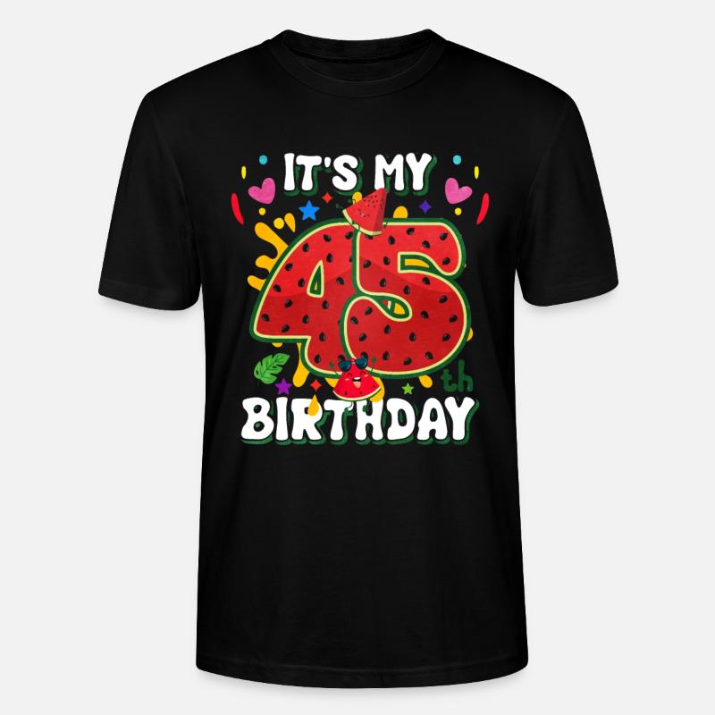 45e anniversaire Pastèque - T-shirt bio CRAFTER Stanley Stella Unisexe - noir