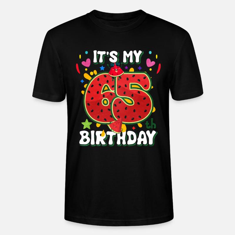 65e anniversaire Pastèque - T-shirt bio CRAFTER Stanley Stella Unisexe - noir