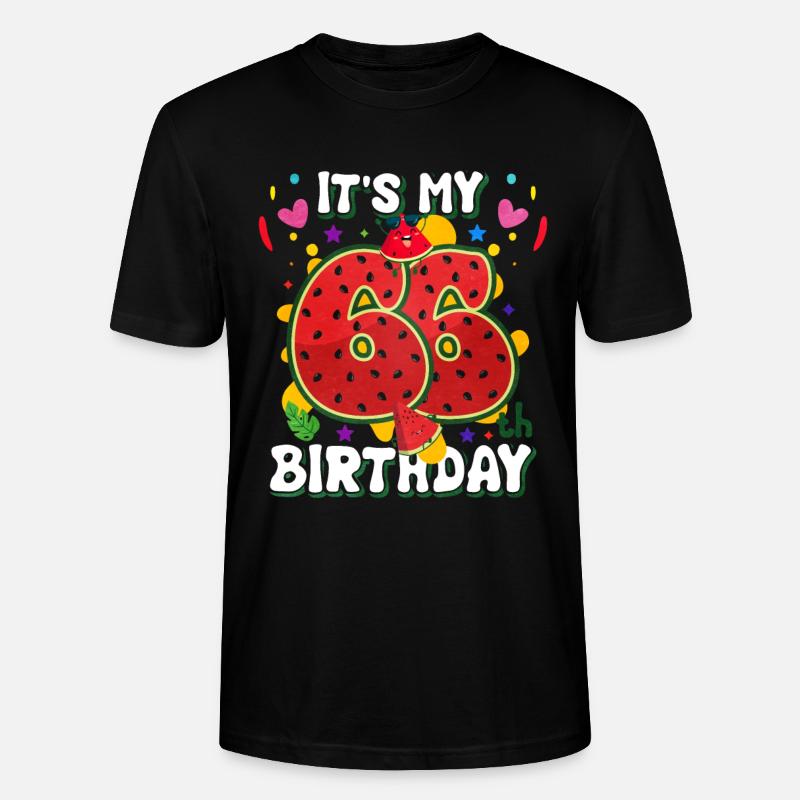 66e anniversaire Pastèque - T-shirt bio CRAFTER Stanley Stella Unisexe - noir