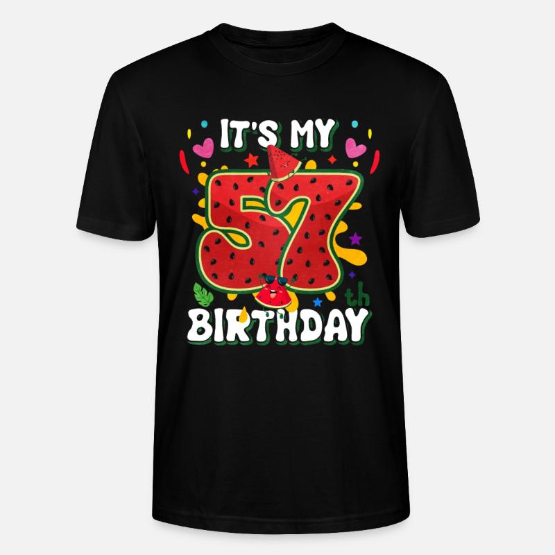 57e anniversaire Pastèque - T-shirt bio CRAFTER Stanley Stella Unisexe - noir