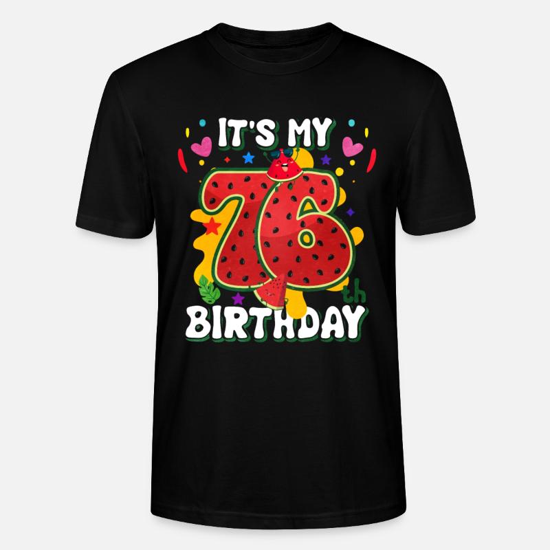 76e anniversaire Pastèque - T-shirt bio CRAFTER Stanley Stella Unisexe - noir