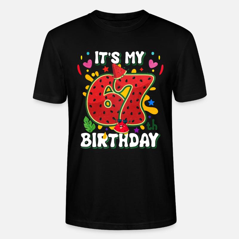 67e anniversaire de la pastèque - T-shirt bio CRAFTER Stanley Stella Unisexe - noir
