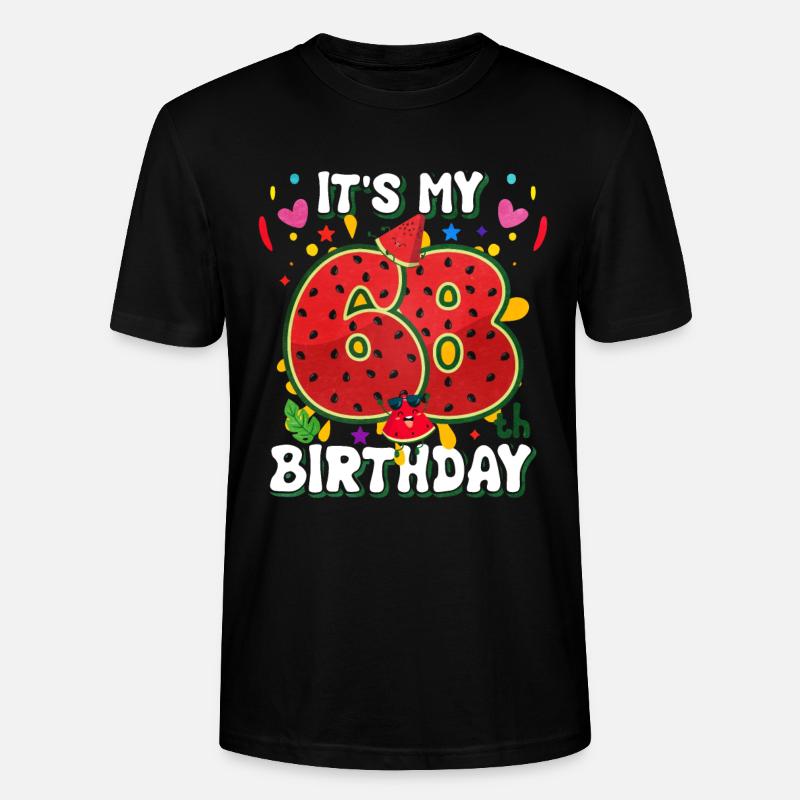 68e anniversaire Pastèque - T-shirt bio CRAFTER Stanley Stella Unisexe - noir