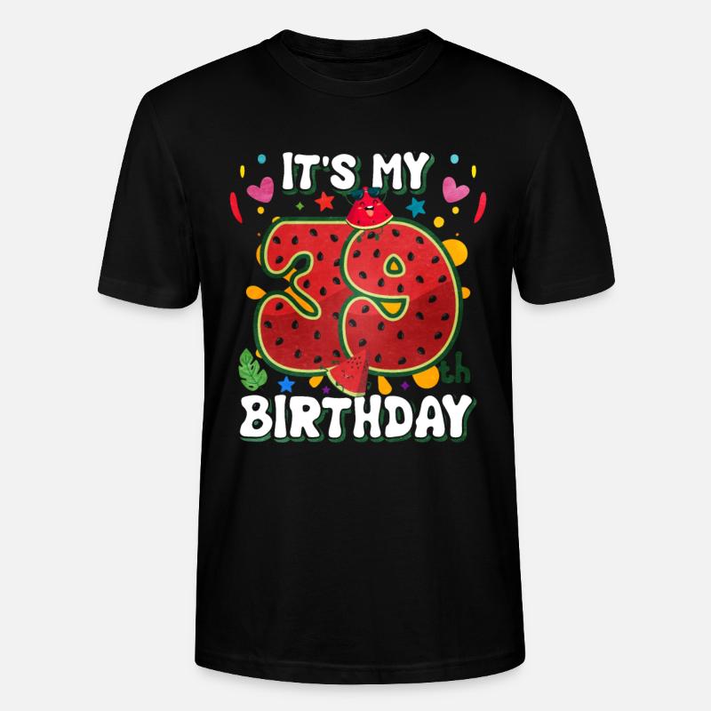 39e anniversaire Pastèque - T-shirt bio CRAFTER Stanley Stella Unisexe - noir