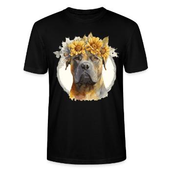 Cute Cane Corso Sunflower Dog Breed Pet Puppy - Stanley/Stella Unisex Bio-T-Shirt CRAFTER - Schwarz - Vorne - Alina (178cm) & Michal (187cm)