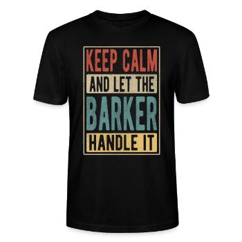 Cadeau Barker Retro - T-shirt bio CRAFTER Stanley Stella Unisexe - noir - Devant - Alina (178cm) & Michal (187cm)