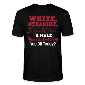 Républicain hétérosexuel blanc et homme - T-shirt bio CRAFTER Stanley Stella Unisexe - noir - Devant - Alina (178cm) & Michal (187cm)
