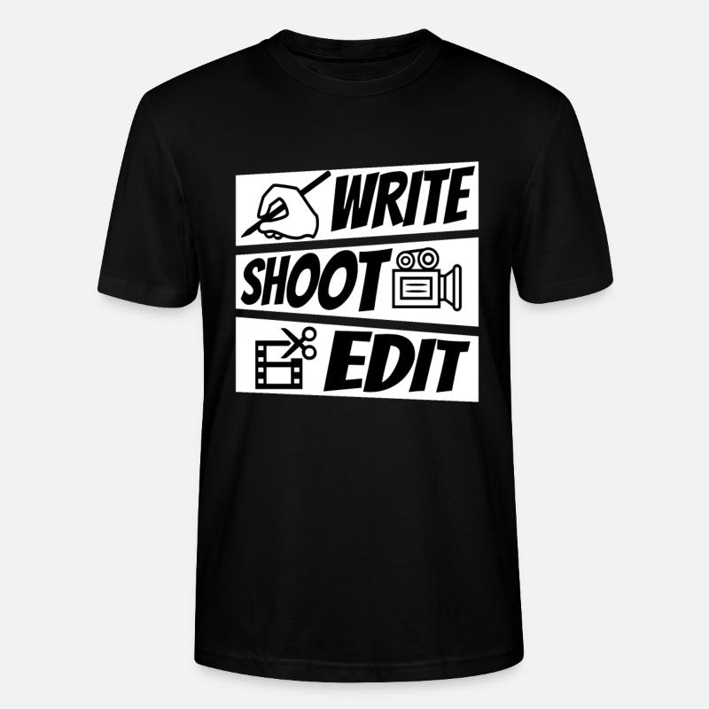 Écrire, Tirer, Modifier, Répéter - T-shirt bio CRAFTER Stanley Stella Unisexe - noir