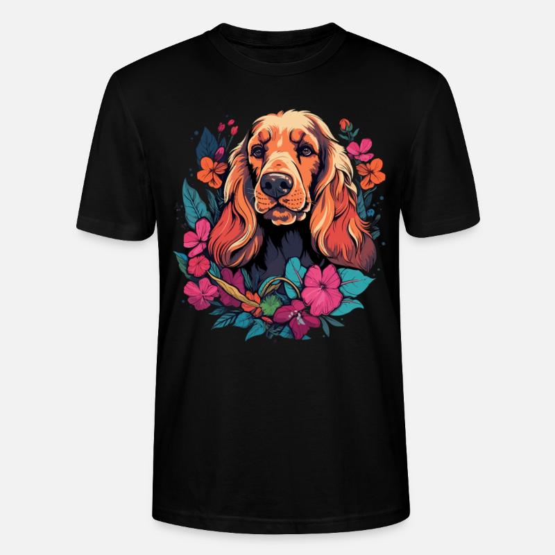 Cocker Spaniel Dog Gift - Stanley/Stella CRAFTER Unisex Organic T-Shirt - black