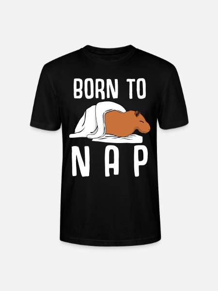 Sleeping Sleep Shirt Tired Capybara - Stanley/Stella CRAFTER Unisex Organic T-Shirt - black