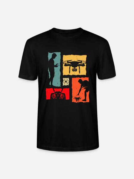 Drone Rétro - T-shirt bio CRAFTER Stanley Stella Unisexe - noir