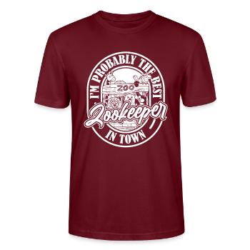 Gardien de zoo Gardien de zoo Witzig - T-shirt bio CRAFTER Stanley Stella Unisexe - bordeaux - Devant - Alina (178cm) & Michal (187cm)