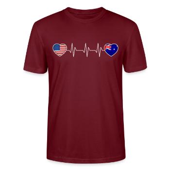 Australie - T-shirt bio CRAFTER Stanley Stella Unisexe - bordeaux - Devant - Alina (178cm) & Michal (187cm)