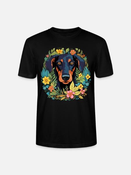 Dobermann Hund Geschenk - Stanley/Stella Unisex Bio-T-Shirt CRAFTER - Schwarz
