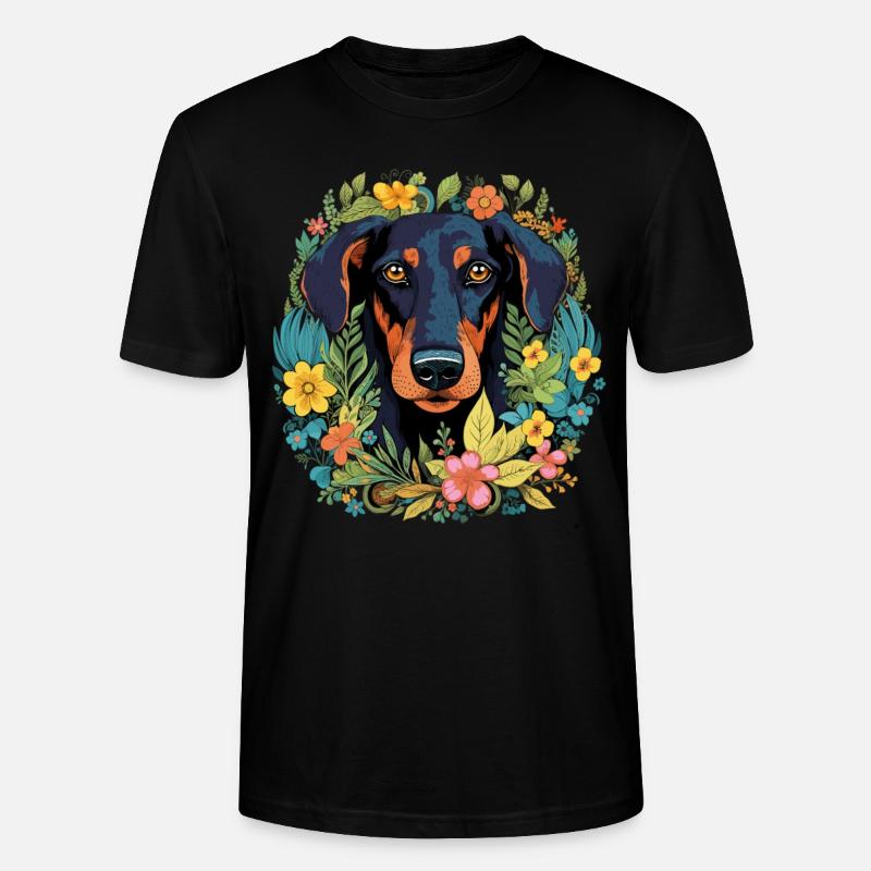 Dobermann Hund Geschenk - Stanley/Stella Unisex Bio-T-Shirt CRAFTER - Schwarz