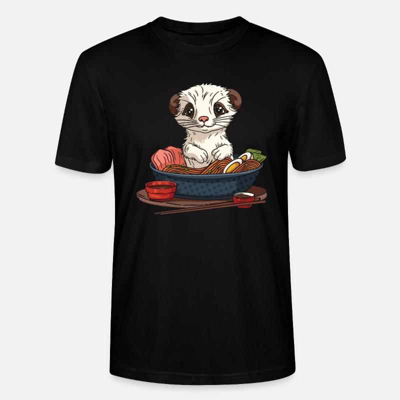 Frettchen Iltis Ramen - Stanley/Stella Unisex Bio-T-Shirt CRAFTER - Schwarz