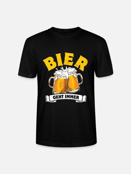 Bier geht immer - Spruch - Stanley/Stella Unisex Bio-T-Shirt CRAFTER - Schwarz