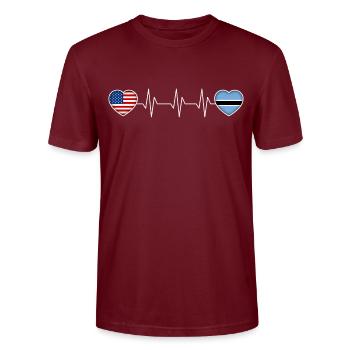Botswana - Stanley/Stella CRAFTER Unisex Organic T-Shirt - burgundy - Front - Alina (178cm) & Michal (187cm)