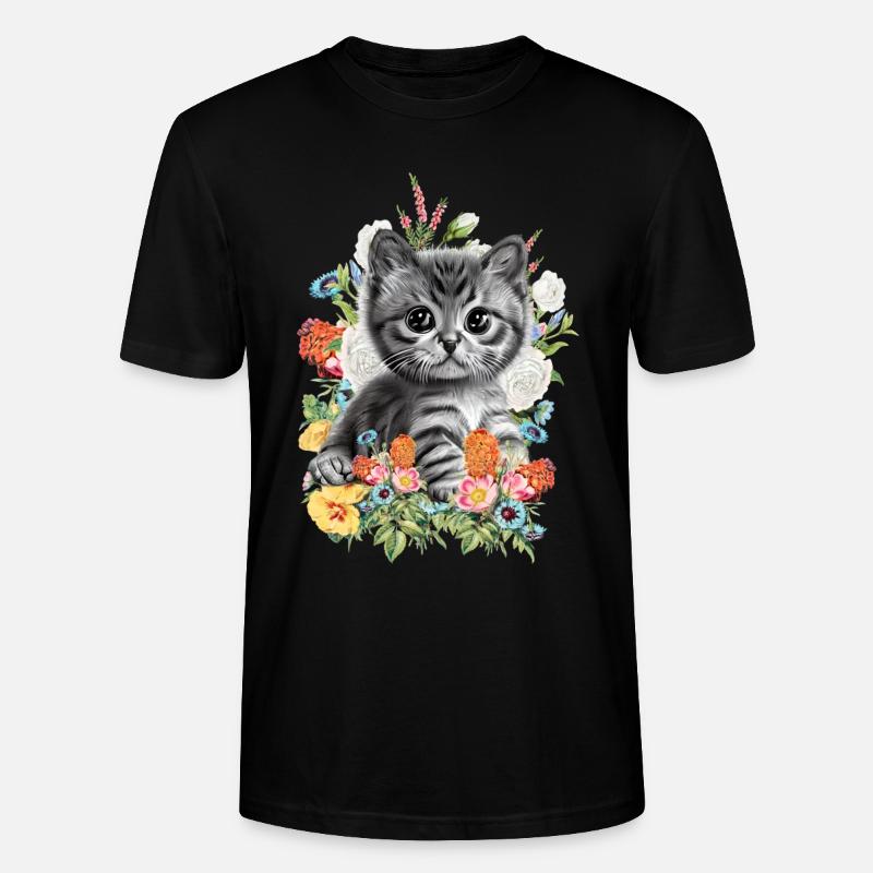 Fleurs de chat - T-shirt bio CRAFTER Stanley Stella Unisexe - noir