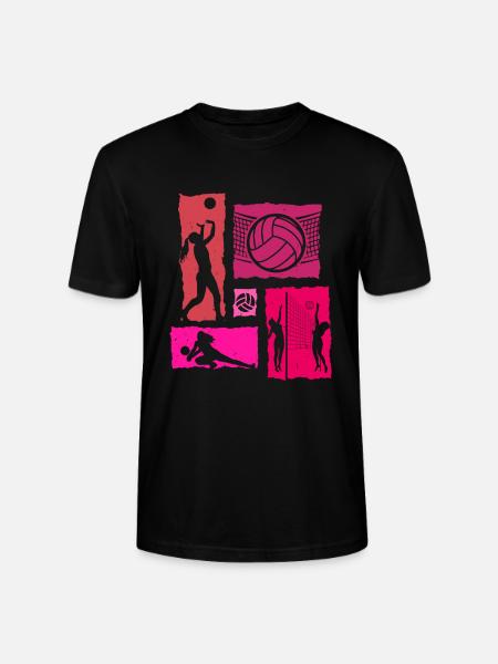 Volleyball Retro - Stanley/Stella CRAFTER Unisex Organic T-Shirt - black